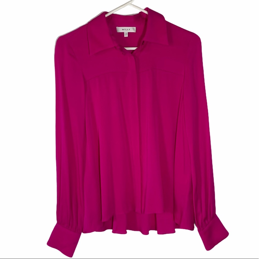 Milly Button Down Shirt Pink Size 0